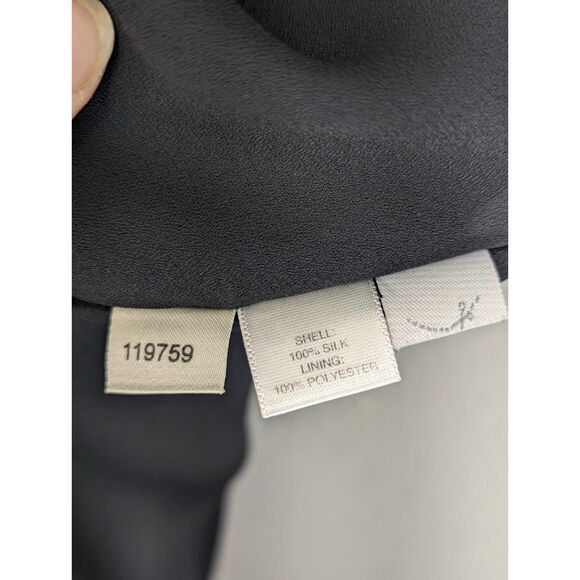 Ann Taylor 100% Silk Black Sheath Dress Size 6 Ruffle Hem Classic Office Work - Picture 7 of 7